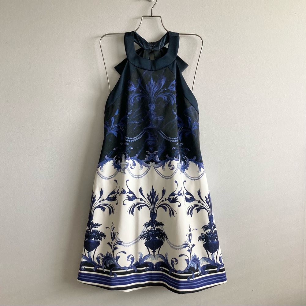 Ted Baker Blue Molliat Shift Dress Halter with Bow... Absolutely stunning! - Picture 3 of 10